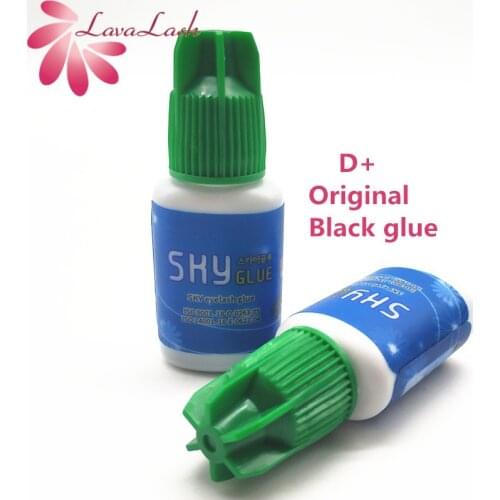 Free Shipping 2 Bottles/lot Korea Sky Glue Eyelash Adhesive for Eyelash Extensions Sky D+ Green Cap eyelash makeup Glue MSDS 5ml