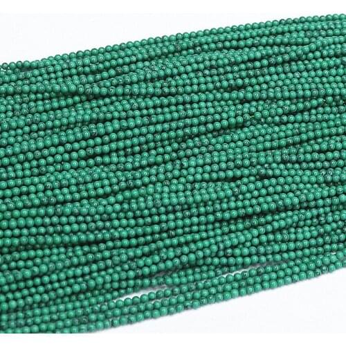 Wholesale price 2mm 3mm round green calaite turquoises stone beads beads for jewelry making spacers accessories 15inch B448