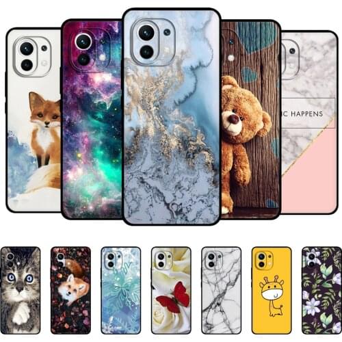 For xiaomi Mi 11 | Mi 11 Lite 5G 4G | Mi 11i Case Back For xiaomi11 Mi11 i Xiomi 11Lite Phone Cover Silicon Funda black tpu case