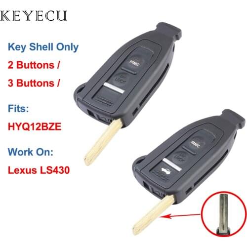 Keyecu Smart Prox Remote Key Shell Case Housing Cover 2 / 3 Buttons for Lexus LS430 2002 2003 2004 2005 2006 - HYQ12BZE