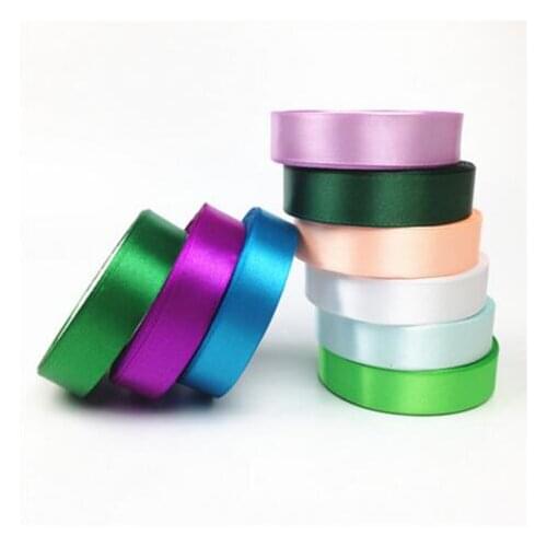 Cheap Satin Ribbon 20mm (6/8") 25Yards Wedding Silk Ribbon Party Decoration Satin Tapes Crafts Invitation Card Gift Wrapping DIY