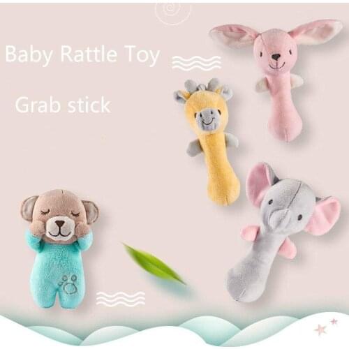 Baby Plush Stroller Toys for Baby Rattles Mobiles for Grab Stick Toy Cotton Sound Doll Soft Stuffed Animal Plush Popular Toys
