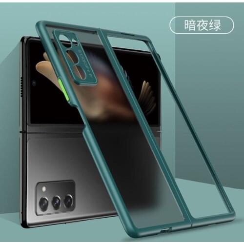 For Galaxy Z Fold2 5G Translucent Shockproof Case For Samsung Galaxy Z Fold 2 5g Silicone Frame Matte Hard Clear Back Cover