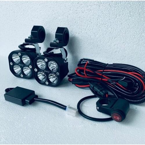 1set 2x 40w Led Auxiliary fog light Motorcycle spotlight Offroads 4x4 driving sport Race Relay harness headlights work lights