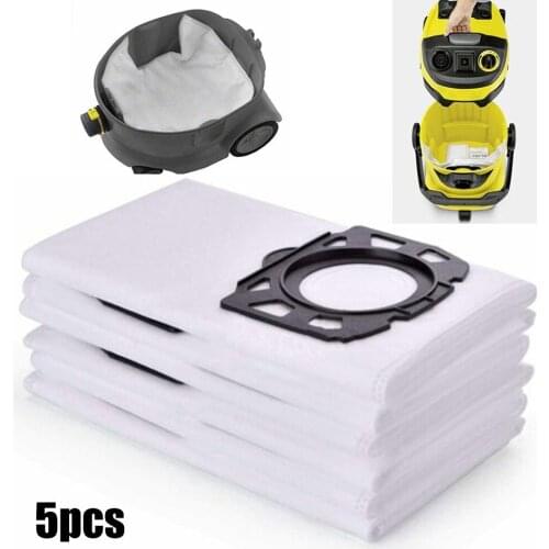 5x Fleece Dust Bag For KARCHER MV4 MV5 MV6 WD4 WD5 WD6 Vacuum Cleaner Fleece Dust Filter Bags Replacement Sweeper Cleaning Tool