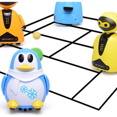 Inductive Electric Robot with LED Light Auto-Induction Car Follows Black Line Novelty Track Vehicle Toys for Children
