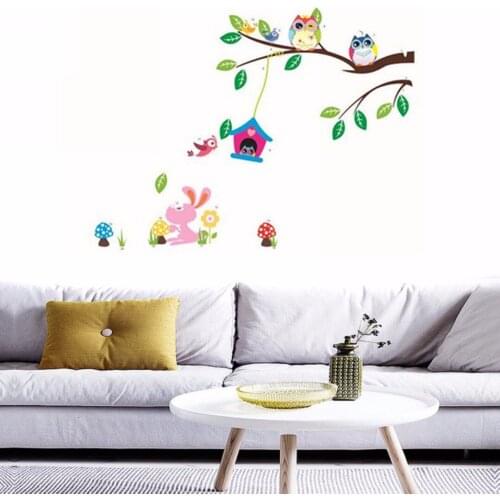 JX-LCLYL Removable Owl Tree Wall Decals Baby Bedroom Nursery Wall Stickers Art Room Decor