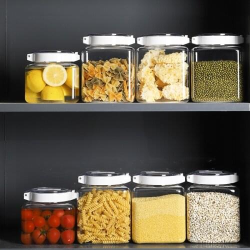 Kitchen Storage Container Food Organizer Transparent Airtight Cans Refrigerator Crisper Dried Fruit and Cereals Storage Tank