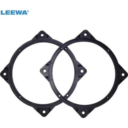 LEEWA Black 2pcs 6.5" Car Speaker Spacer Adapter Pad Mounts for Hyundai Sonata YF 2012 Audio Horn Refit Rings Mat Solid #CA5519