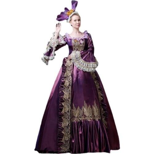Marie Antoinette Dress Gown Baroque Masquerade Historical Costume Victorian Dresses 18th Century Masquerade Fancy Dress