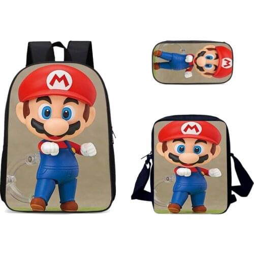 Children Cartoon Pattern School Bag Set for Boys Girls Teenagers Primary Pen Bags Backpack Kids Book Bags Travelbag