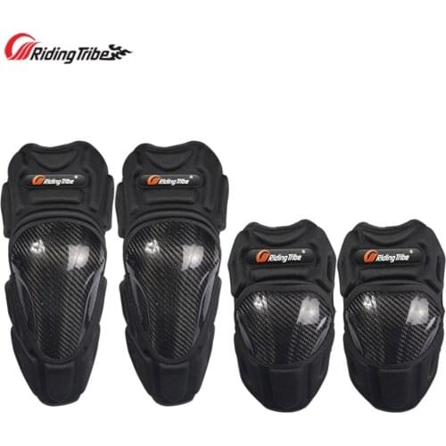 Riding Tribe Carbon Fiber Motorcycle Riding Knee Pads Motocross Racing Protective Gears 2 Knee 2 Elbow Guards Set HX-P18