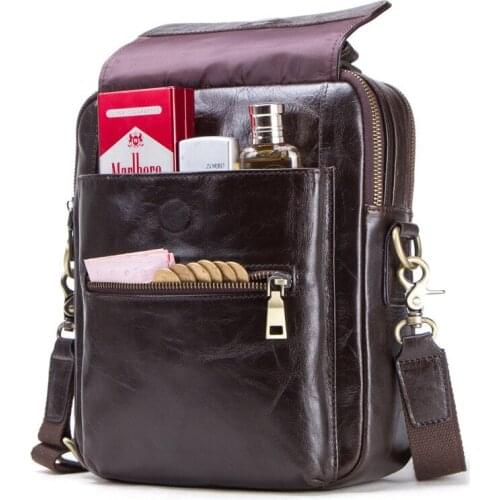 New Fashion Leather Mens Shoulder Bag Can Hold IPAD 9.7 Messenger Bags Small Handbags