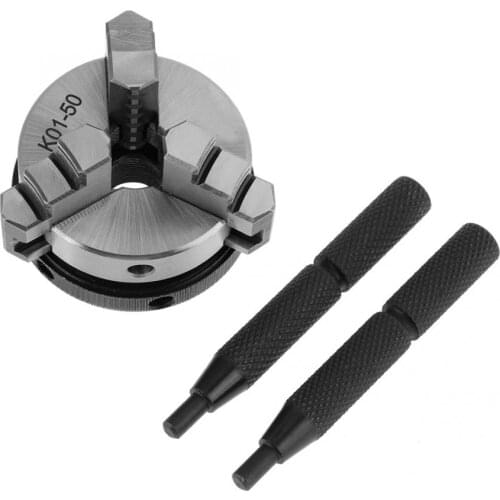 New Tools K01-50 Scroll Chuck 50mm Scroll Chuck Mini Hand Chuck with 3 Jaws Chuck Mounting Thread Durable