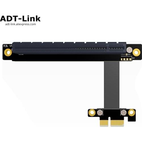 PCIe 3.0 x1 Male to x16 Female Cable 8G/bps PCI-E III Motherboard 1x 16x Graphics Card Extender Conversion Elbow Left Angled ADT