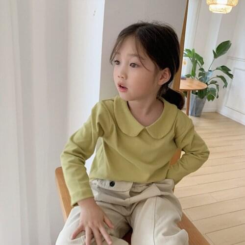 Girls' Doll Collar Undershirt 2020 Spring New Model Childrens Fashion Baby Korean-Style Long-Sleeved T-shirt Shirt
