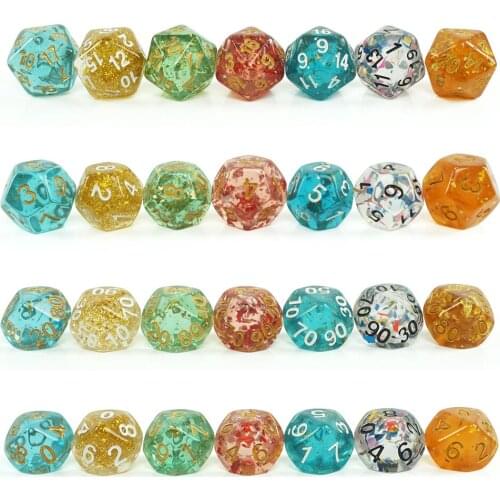 Dungeon and Dragon Rpg Board Game Dice Transparent Glitter Polyhedral