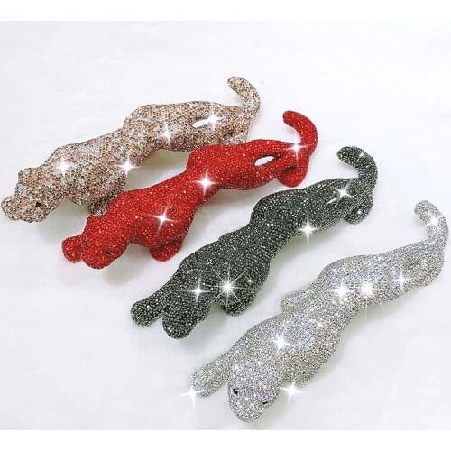 Luxury Shining Diamond Crystal Money Leopard Car Decoration Symbol Fortune Security Thriving Business High-end Lucky Gifts