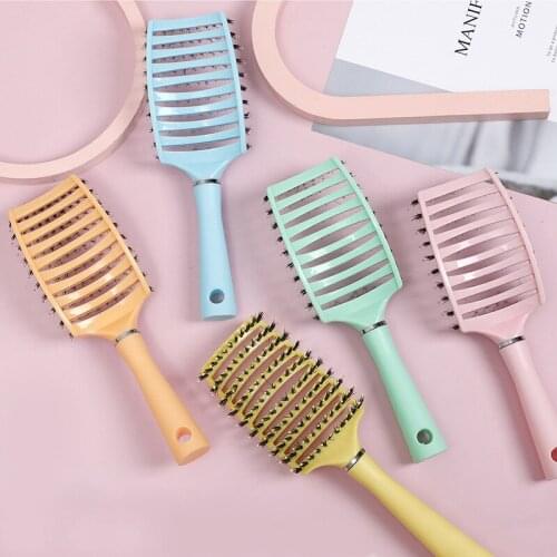 Hair Brush Scalp Massage Comb Hairbrush Bristle Nylon Women Wet Curly Detangling Hair Brush for Salon Hairdressing Styling Tools