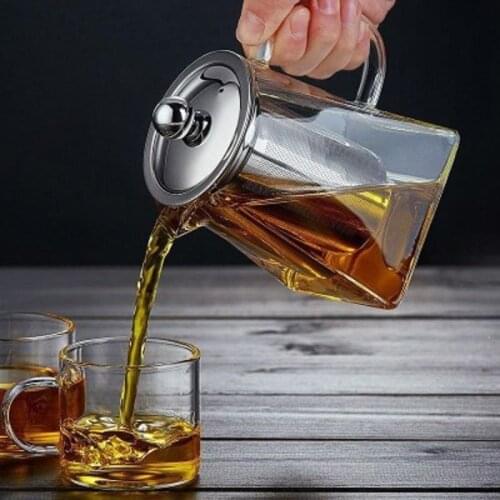 Glass Teapot with Stainless Steel Heat Resistant High Quality Tea Infuser Filter Flower Tea Kettle Kung Fu Puer Oolong Tea Set