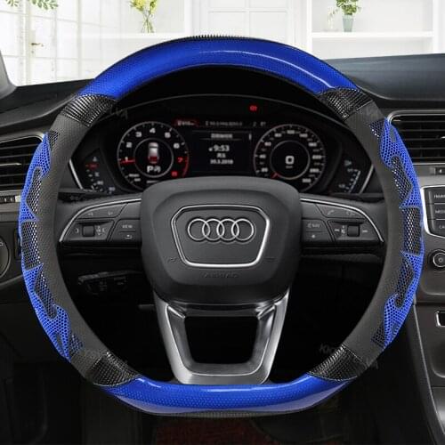 Carbon Fiber Leather Sport Car Steering Wheel Cover Non-slip for Audi A1 A3 A4L A6L A3 Q2L Q3 Q5L Q7 A5 A7 TT Auto Accessories