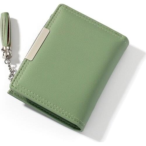 High Quality Pu Leather Women Wallet Small Tassel Coin Purse Pocket Simple Casual Mini Female Wallet Girl Wallet Change Purse