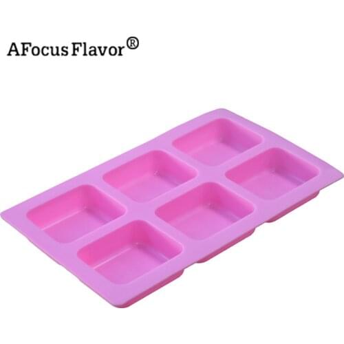 1 Pc 6 Holes Rectangle Cake Mold Soap Rectangular Handmade Soap Form For Soap Silicone Forms Baking Cake Stand Fondant Molds