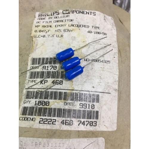 1pcs/1lot Axial electrolytic capacitor P Axial KP 460 tin foil film capacitor 473 G 2% 63V 47NF 0.047UF Promise