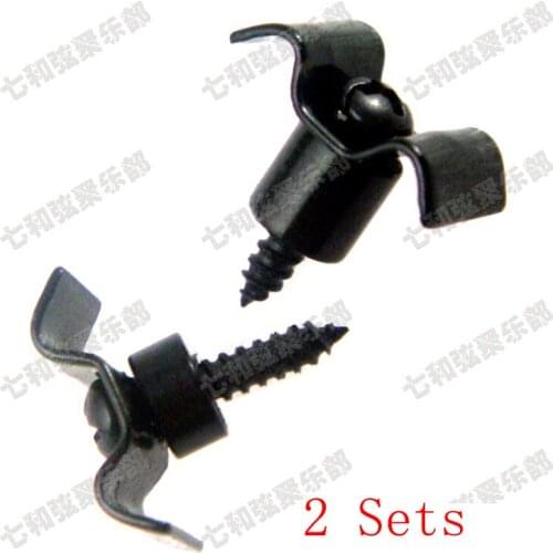 2 Sets Black Guitar String Tree Retainers for Electric Guitar