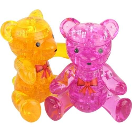 2pcs * EBOYU(TM) 3D Crystal Assembly DIY Puzzle Building Toy Bear-shaped Kids Toy Lovely for Children Christmas Gift