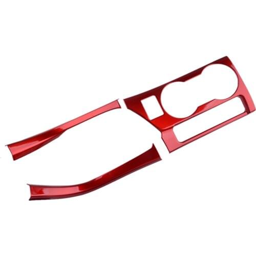 3Pcs/Set Car Red Inner Gear Shift Water Cup Panel Trim Cover Styling Fit For Toyota Corolla 2014 2015 2016 2017 2018 LHD