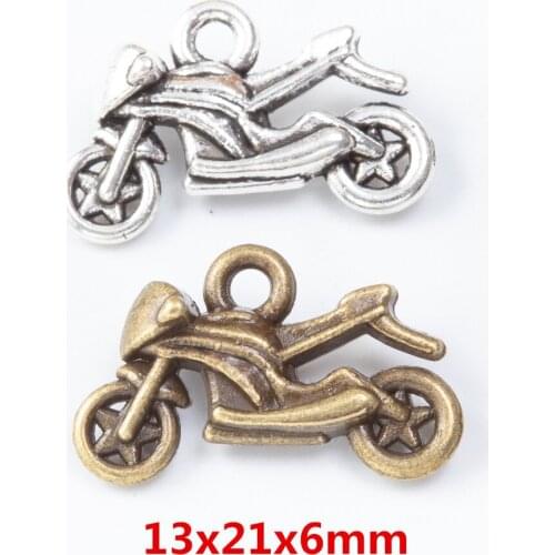 35 pieces of retro metal zinc alloy motorcycle pendant for DIY handmade jewelry necklace making 7610