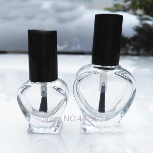 4ML 9ML 50pcs Transparent Glass Nail Oil Storage Bottle, Empty Nail Oil Packing Bottle n A Lid Brush, Glass Nail Polish Package