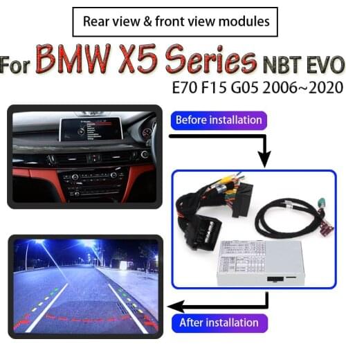 For BMW X5 E70 F15 G05 2006~2020 CIC NBT EVO MGU Interface Adapter Rear View Parking Original Car Screen Upgrade Camera Decoder