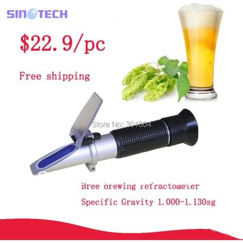 Free shiping 10pcs/lot Hand held beer brewing Specific Gravity 1.000-1.130sg refractometer RSG-100ATC