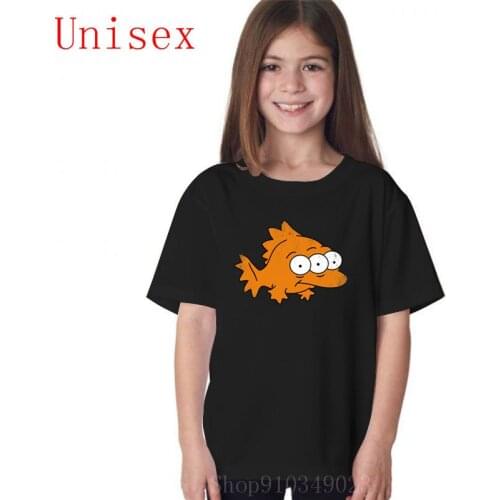 Blinky fish 2020 New design black Hip Hop shirt children Funny Latest popularity Sleeve Creative Design o-neck shirts