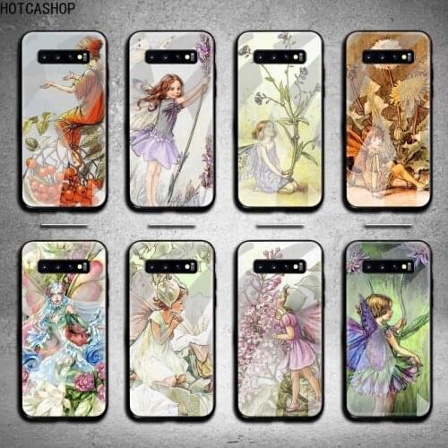 Beautiful Flower Fairy Illustration Phone Case Tempered Glass For Samsung S20 Plus S7 S8 S9 S10 Note 8 9 10 Plus