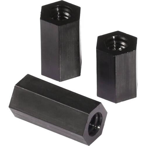 Black Nylon M3 M4 Hexagonal Double-pass Plastic Stud Plastic Double-end Stud