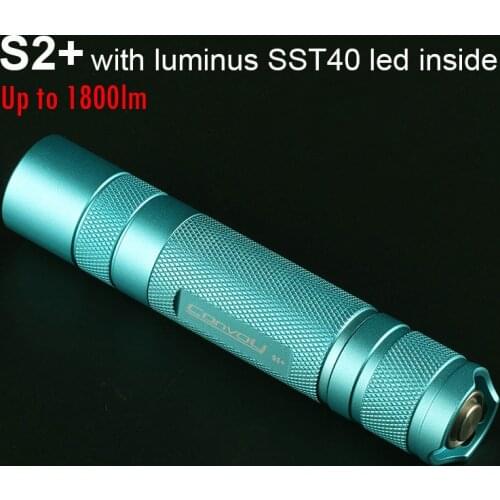 Cyan Convoy S2 Plus Flashlight with SST40 Led Lanterna 1800lm Torch Lamp 18650 Powerful Flash Light Camping Work Bicycle Latarka