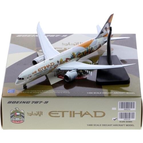 1:400 Alloy Collectible Plane JC Wings XX4255A Etihad Airways Dreamliner "Choose Italy" B787-9 Diecast Model A6-BLH Flaps Down