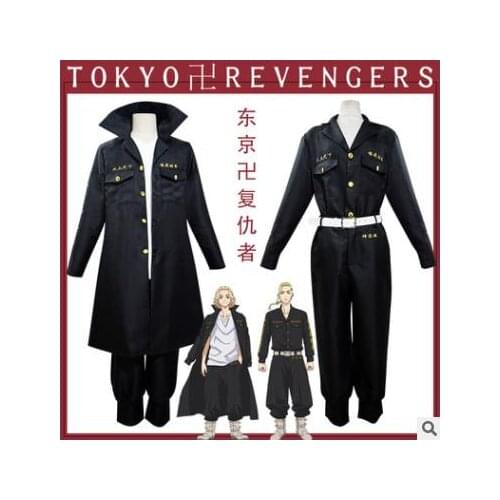 Anime Tokyo Revengers Cosplay Costume Manjiro Sano Black Uniform Ken Ryuguji Takemichi Hanagaki Tokyo Manji Gang Cloak Outfits
