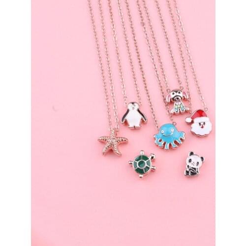 Japanese and Korean style small pendant ladies butterfly necklace Santa little prince necklace cute pendant hype necklaces