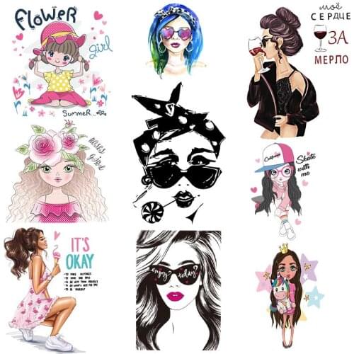 Cute Fashion Clothing Stickers on Clothes Applique Decor Iron-on Transfers For Clothing Heat-Transfer Vinyl Patches Stickers DIY
