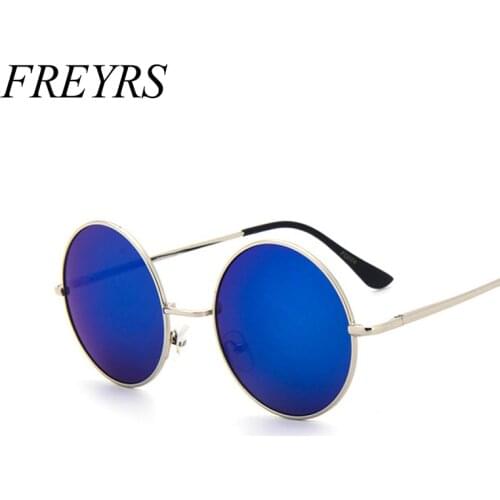 FREYRS New Brand Designer Classic Round Sunglasses Men Small Vintage Retro John Lennon Glasses Women Driving Metal Eyewear 129