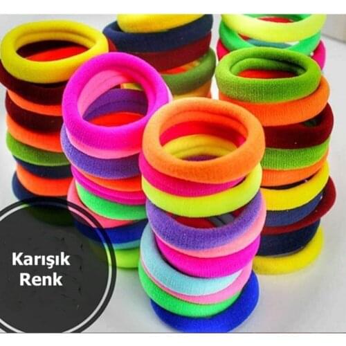 Emma Ties 100'lü Women Colorful Hair Rubber Buckle Set