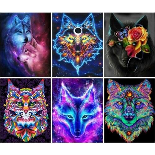 FIYO Full Square/Round Drill 5D DIY Diamond Painting "Animal Wolf" Mosaic Diamond Embroidery Cross Stitch Kits Home Decor Gift