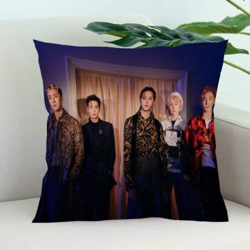 NU'EST Pillow Cover Bedroom Home Office Decorative Pillowcase Square Zipper Pillow Cases Satin Soft 60X60cm Two Sides