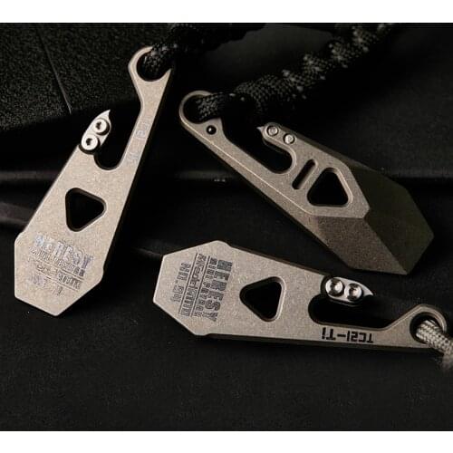 Outdoor Titanium Alloy Mini Crowbar Necklace Pendant Bottle Opener