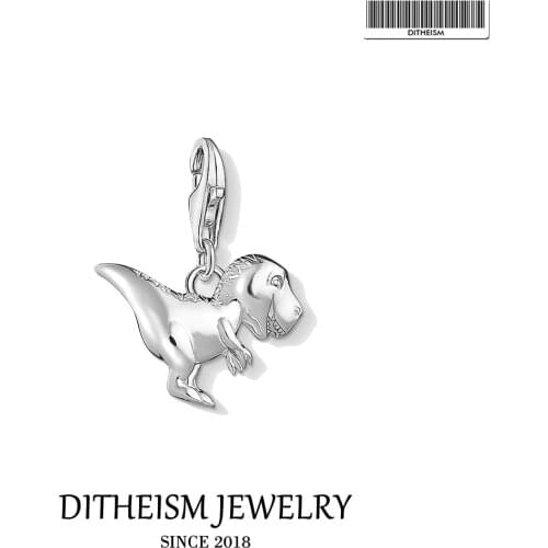 Dinosaur Charm Pendant 925 Sterling Silver fit Bracelets Bags 2021 Brand New Fine Jewelry Accessories Cute Gift for Women Men
