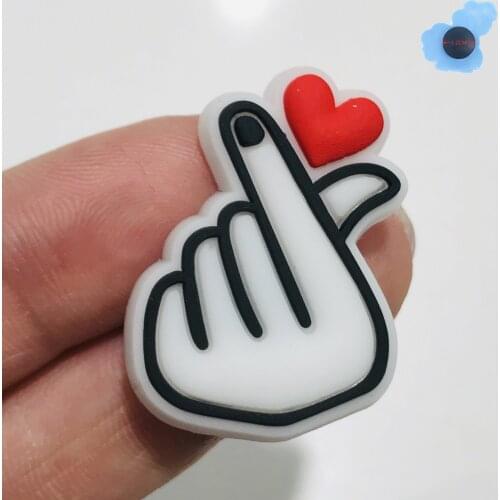 1Pcs Give You Heart Love PVC Shoe Charms Shoe Accessories Decoration Diy Wristbands Backpack Kids X-Mas Party Gift